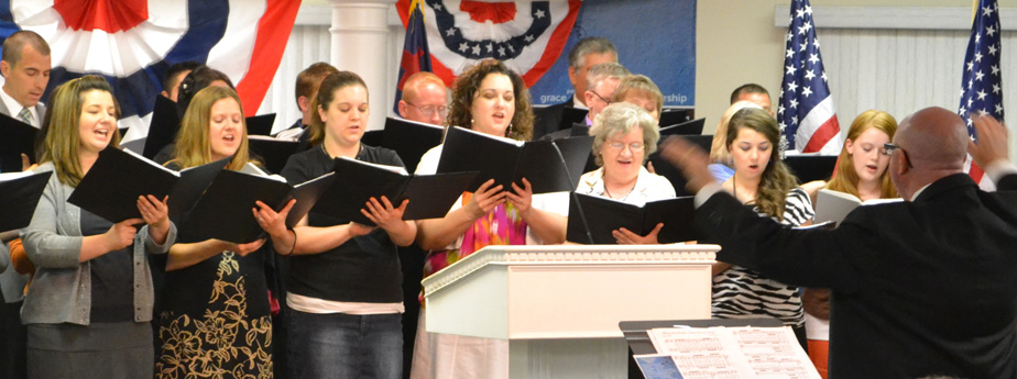 Cedric McCormick leading Patriotic Choir